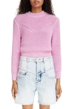 Isabel Marant Yandra Ribbed Sweater In Light Pink