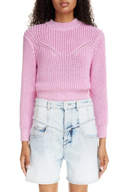 Isabel Marant Yandra Ribbed Sweater In Light Pink