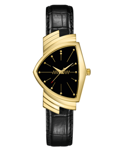 Hamilton Ventura Quartz Black Dial Asymmetric Watch H24101731