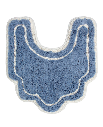 Home Weavers Allure Bathroom U-shape Contour Toilet Rug, 20" X 20" In Blue