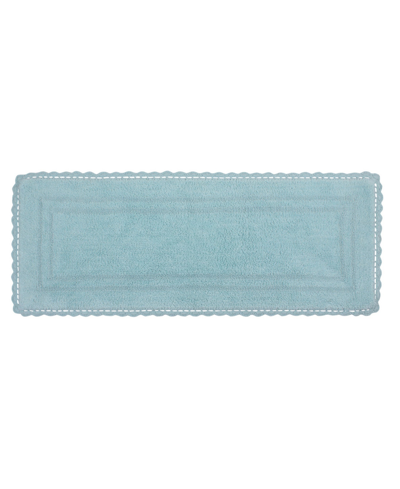 Home Weavers Casual Elegance Reversible Bath Rug, 21" X 54" In Aqua