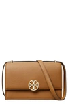 Tory Burch Miller Leather Convertible Shoulder Bag In Forest Brown