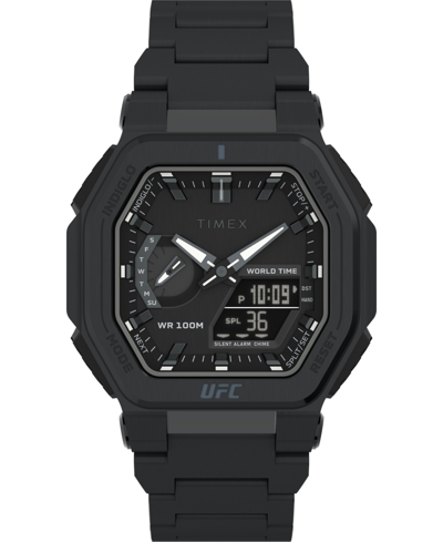 Timex Ufc Men's Colossus Analog-digital Black Stainless Steel Watch, 45mm
