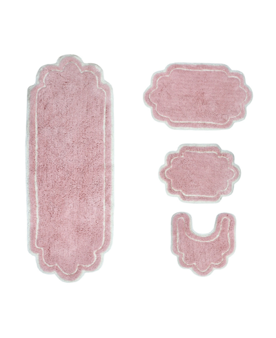 Home Weavers Allure Bathroom Rugs 4 Piece Set In Pink