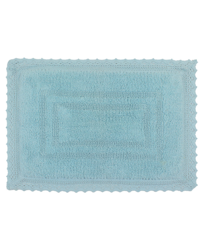 Home Weavers Opulent Reversible Bath Rug, 17" X 24" In Aqua