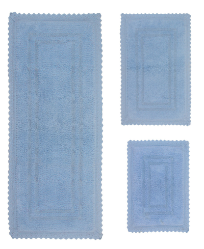 Home Weavers Opulent Reversible 3-pc. Bathmat Set In Blue