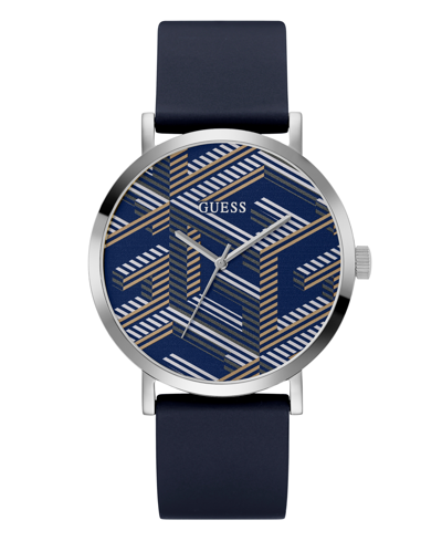 Guess Men's Analog Navy Silicone Watch 44mm