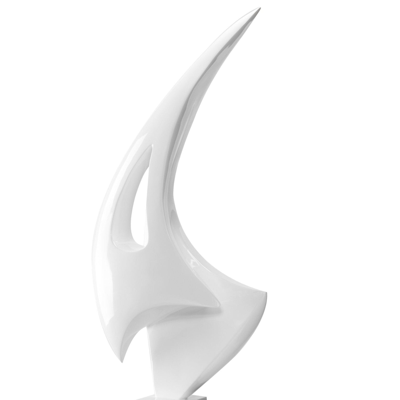 Finesse Decor White Sail Floor Sculpture With White Stand, 70" Tall