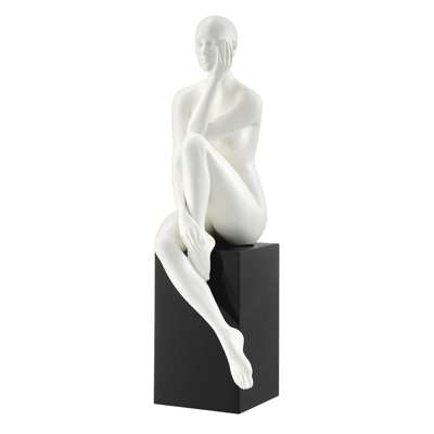 FINESSE DECOR ANTOINETTE DOLL SCULPTURE WITH BASE // MATTE WHITE