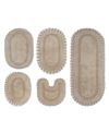 Home Weavers Hampton Crochet Reversible Bathmat Rugs 5-piece Set In Linen