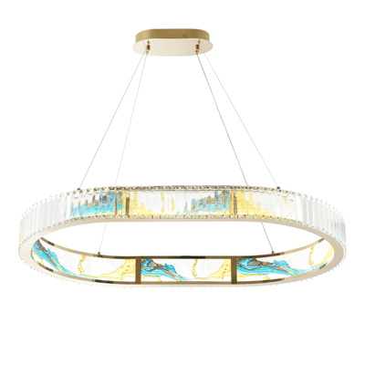 Finesse Decor Boeseman's Colorful Chandelier - 1 Tier, Squoval