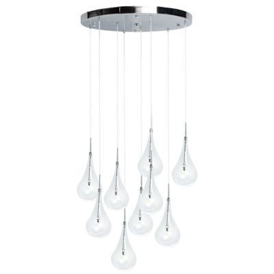 Finesse Decor Modern Glass Drops Chandelier With 9 Light
