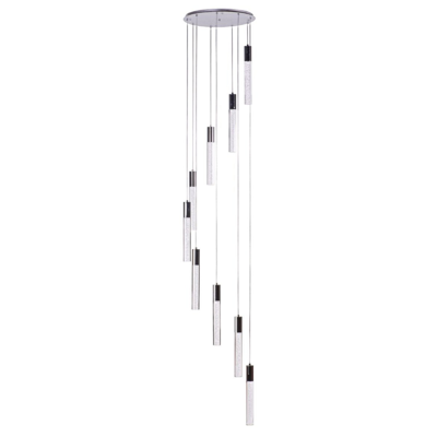 Finesse Decor Sparkling Night Cylinder Chandelier In Silver