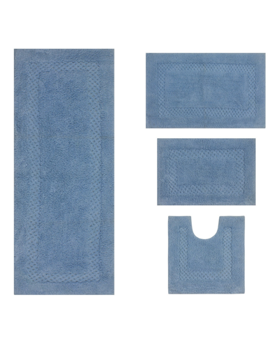 Home Weavers Classy Bathmat Rugs 4 Piece Set In Blue