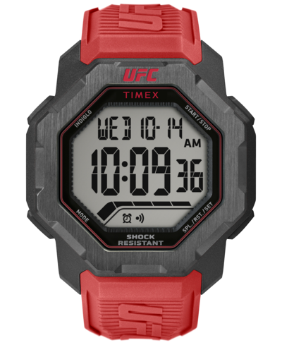 Timex Ufc Men's Knockout Digital Red Polyurethane Watch, 48mm