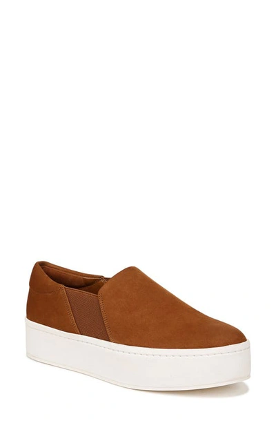 Vince Warren Suede Slip-on Sneakers In Sequoia Brown Nubuck