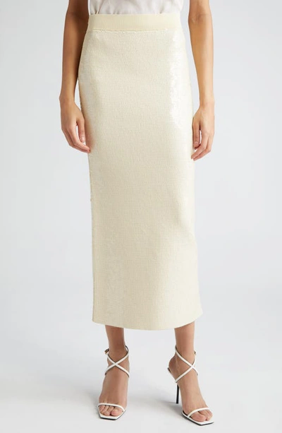 A.l.c Joan Pull-on Sequin Midi Skirt In Cream