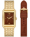 FOSSIL X WILLY WONKA LIMITED EDITION MEN'S THREE-HAND GOLD-TONE STAINLESS STEEL WATCH 30MM