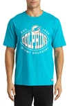 Hugo Boss Boss X Nfl Stretch Cotton Graphic T-shirt In Miami Dolphins Open Green