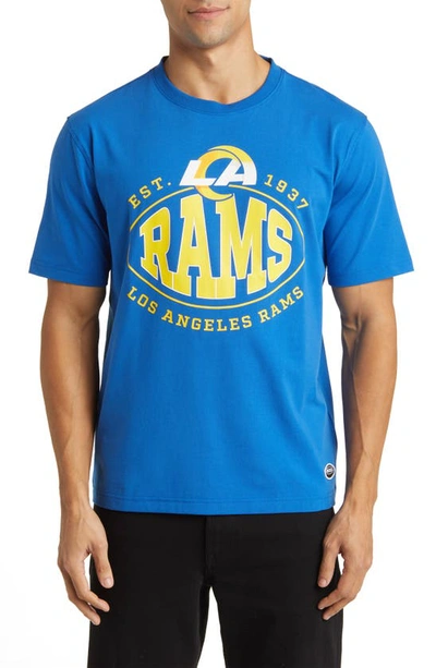 Hugo Boss Boss X Nfl Stretch-cotton T-shirt With Collaborative Branding In Rams