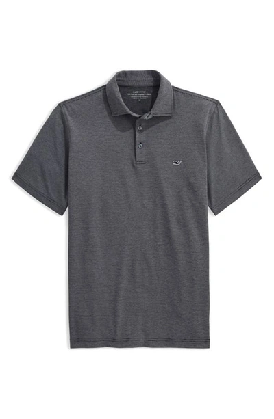 Vineyard Vines St. Jean Stripe Sankaty Performance Polo In Black White