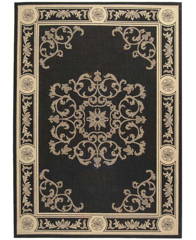Safavieh Courtyard Cy2914 Black And Sand 8' X 11' Outdoor Area Rug In Black,sa
