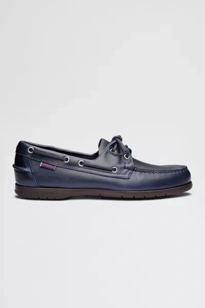 Sebago Endeavor Leather Boat Shoe In Blue Navy