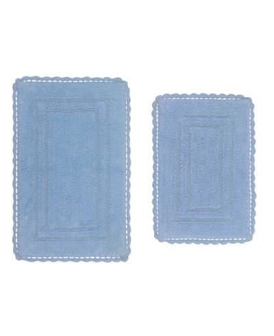 Home Weavers Casual Elegance Reversible 2-pc. Bathmat Set In Blue