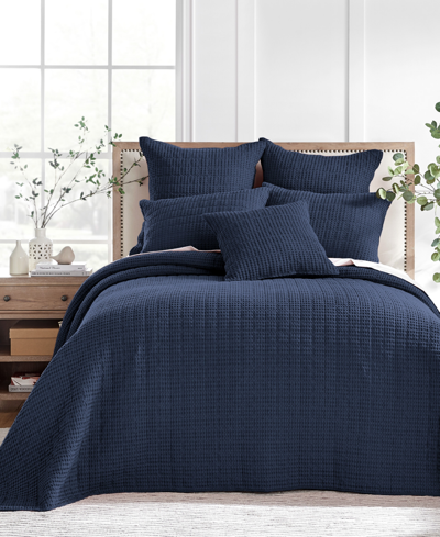 Levtex Mills Waffle Classic 3-pc. Bedspread Set, Queen In Navy