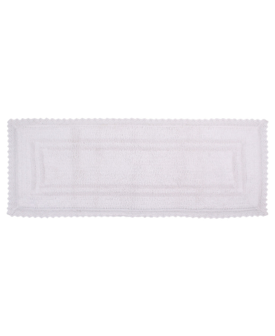 Home Weavers Opulent Reversible Bath Rug, 21" X 54" In White