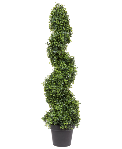 Vickerman 3' Artificial Potted Green Boxwood Spiral Tree In No Color