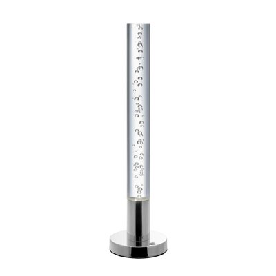 Finesse Decor Acrylic Cylinder Led Table Lamp In Silver