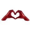 Finesse Decor Heart Hands Metallic Red