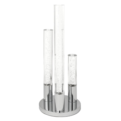 Finesse Decor Acrylic Cylinders Led Table Lamp In Silver