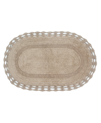 Home Weavers Hampton Crochet Reversible Bath Rug, 24" X 40" In Linen