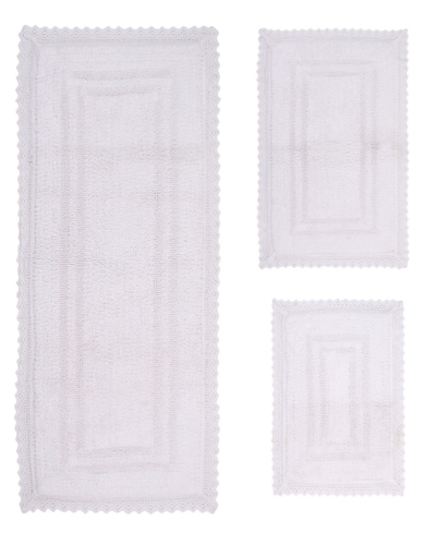 Home Weavers Opulent Reversible 3-pc. Bathmat Set In White
