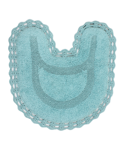 Home Weavers Hampton Crochet Reversible Bath Rug, 20" X 20" In Aqua