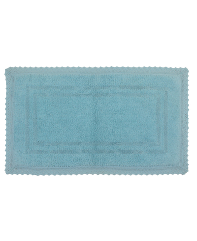 Home Weavers Opulent Reversible Bath Rug, 24" X 40" In Aqua