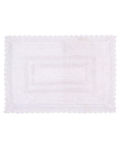 Home Weavers Opulent Reversible Bath Rug, 17" X 24" In White