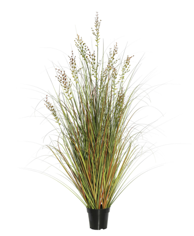 Vickerman 60" Pvc Artificial Potted Green And Brown Grass And Plastic Grass In No Color