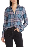Rails Hunter Plaid Button-up Shirt In Blue Jasper Blush