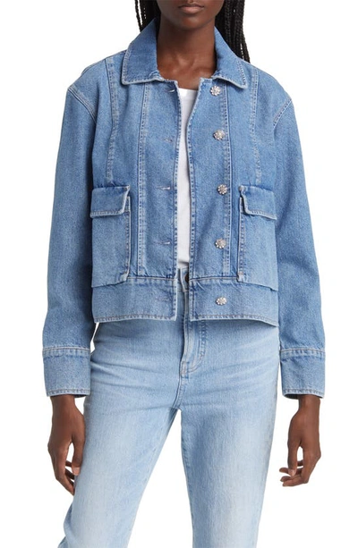 Rails Bianca Embellished-button Denim Jacket In Original Blue