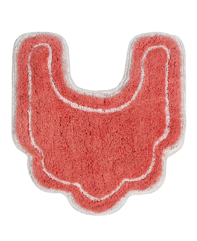 Home Weavers Allure Bathroom U-shape Contour Toilet Rug, 20" X 20" In Coral