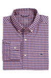 Vineyard Vines On The Go Long Sleeve Button Down Shirt In Blue Gingham