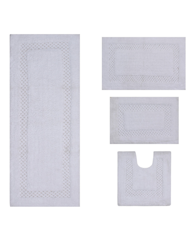 Home Weavers Classy Bathmat Rugs 4 Piece Set In White