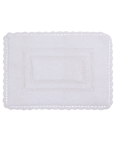 Home Weavers Casual Elegance Reversible Bath Rug, 17" X 24" In White