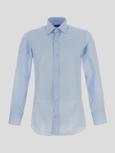 Tom Ford Shirt In Clear Blue