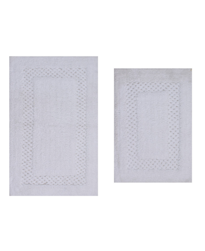 Home Weavers Classy Bathmat Rugs 2 Piece Set In White