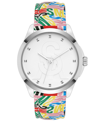 STEVE MADDEN WOMEN'S ANALOG MULTI-COLOR SM LOGO SYNTHETIC LEATHER WATCH, 38MM