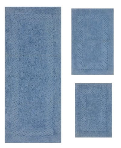 Home Weavers Classy Bathmat Rugs 3 Piece Set In Blue